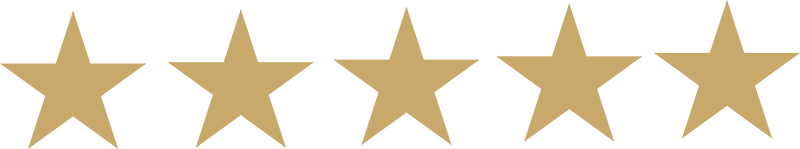 Six gold stars on a black background.
