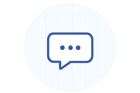 Chat message icon with three dots inside a speech bubble.