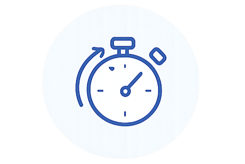 Icon of a stopwatch with a partial arrow indicating time or a countdown.