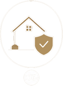 Icon of a house with a shield and check mark, representing warranty and continued care.