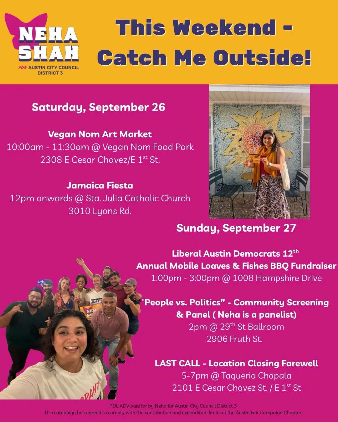 Weekend plans? ALSO - dont miss out on these upcoming District 3 City Council candidate forums that are open to the public!