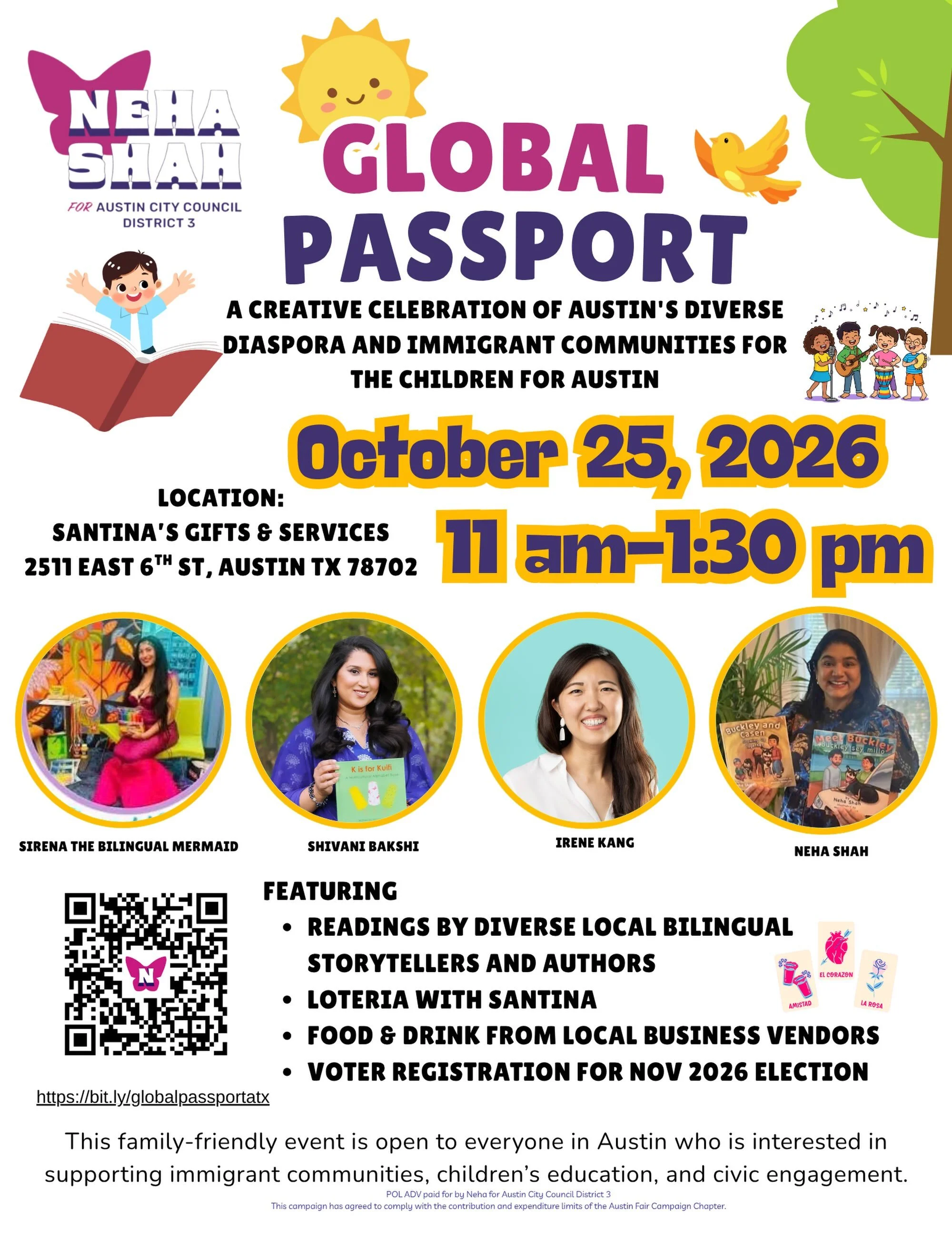 See you Oct 25 with this dream team of children&rsquo;s storytellers!

Bring the kids, we will have snacks and other goodies for your kids ages 4 and above!

RSVP&mdash; bit.ly/globalpassportatx