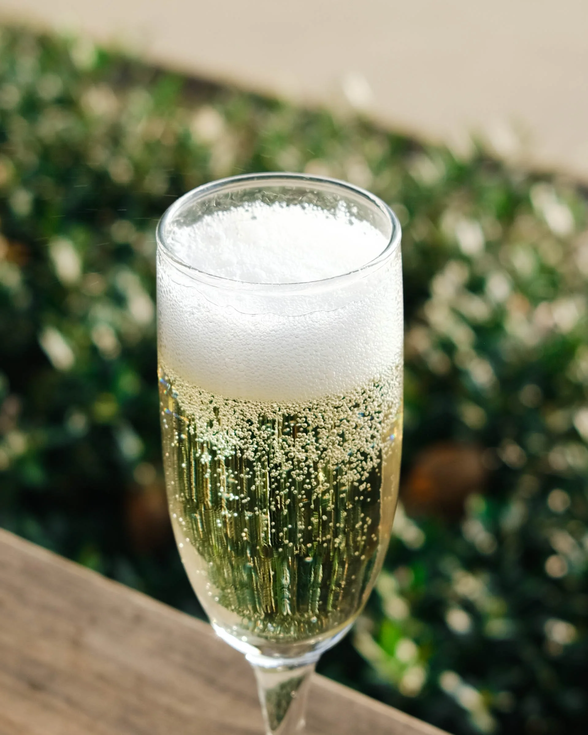 Popping Yolk Prosecco in glass