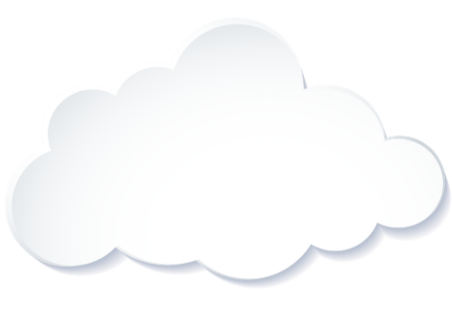 A cartoon-style white cloud with a dark blue shadow underneath.