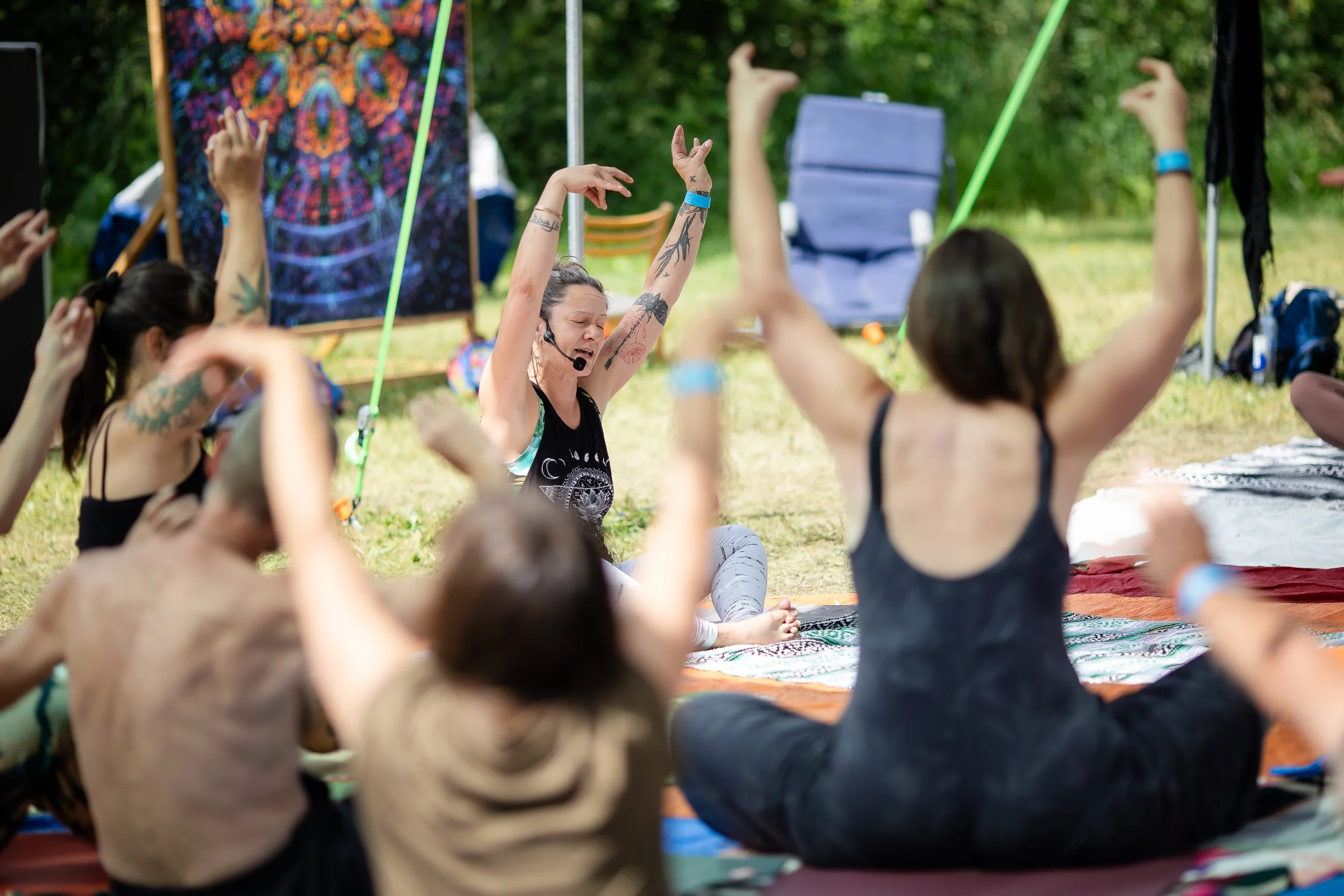 Sunday morning Rhythm + Flow Yoga with Jenelle Kitto and DJ Bass-Lion at Souluna 2025
