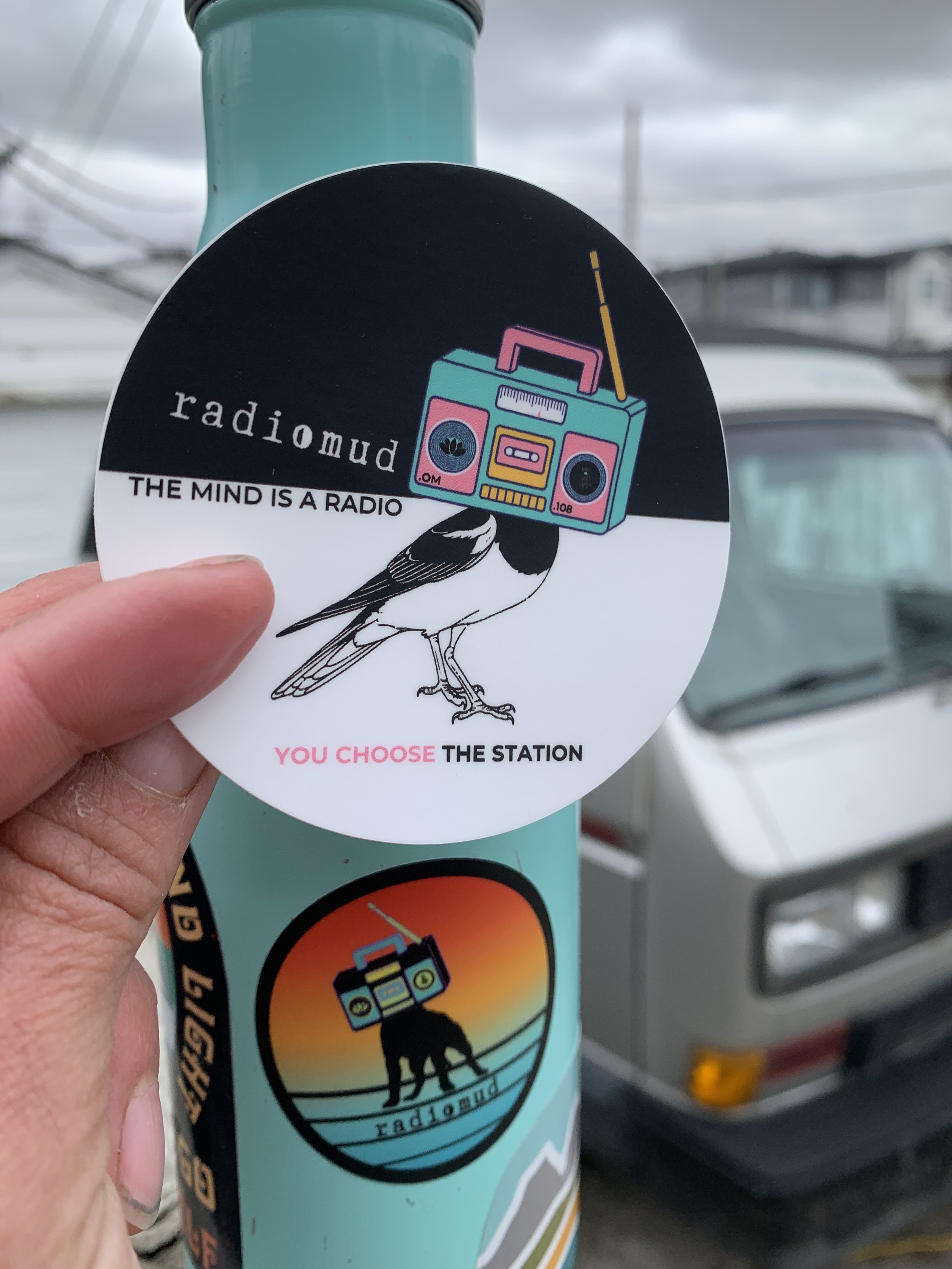 Radiomud designed Stickers and Merch.
