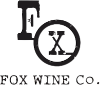 Logo of Fox Wine Co., featuring the words 'FOX' and 'WINE CO.' with a stylized fox head and wine glass integrated into the design.