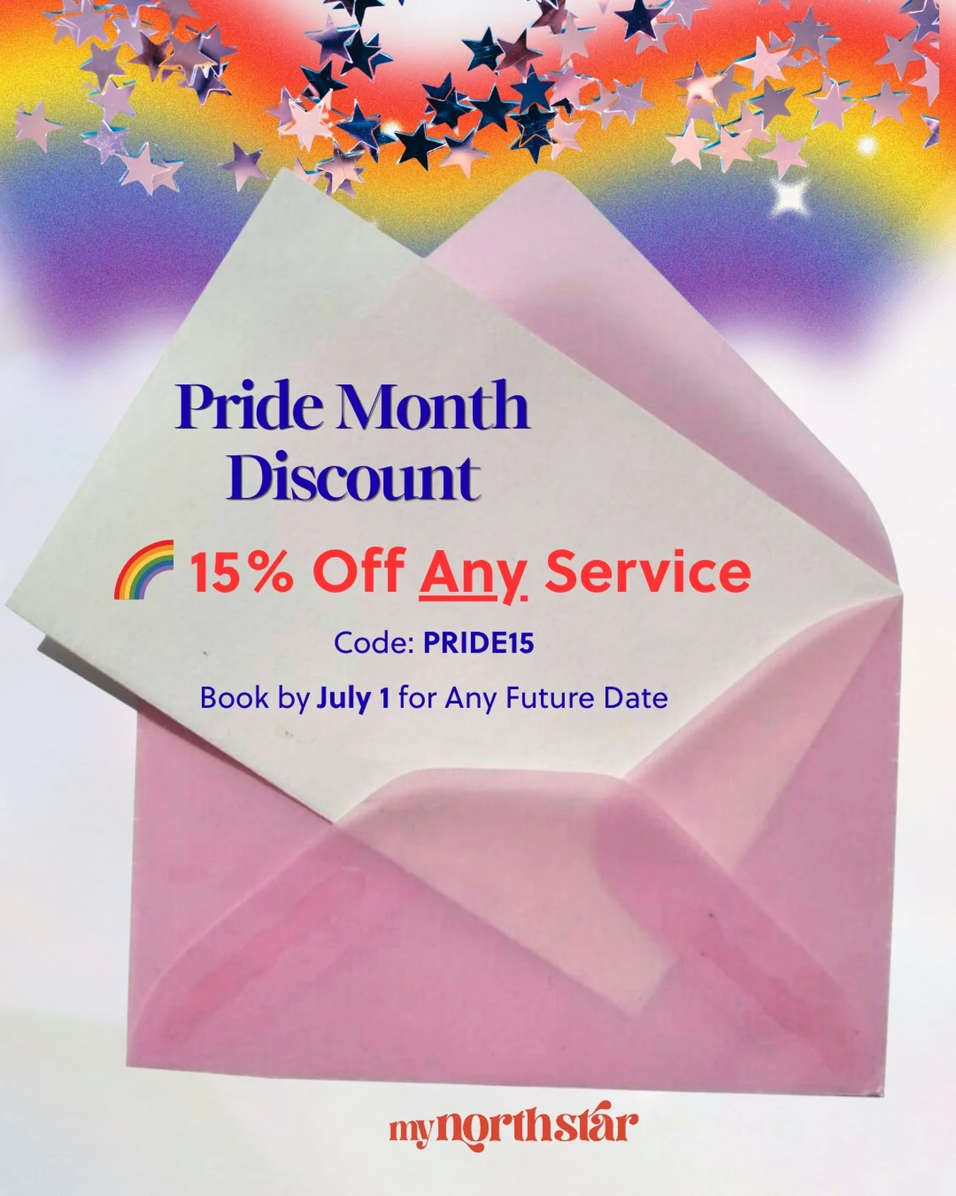 🌈 Pride Month Discount 🌈

In honor of our LGBTQ+ friends, clients, and community, I&rsquo;m offering 15% off any service through the end of June.

✨ Use code PRIDE15 at booking.

You can schedule your session for any future date, the discount appli