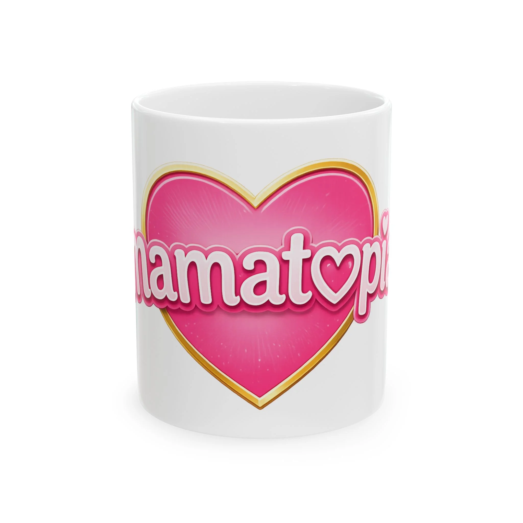 Pink Heart Momtopia Ceramic Mug (11oz/15oz)