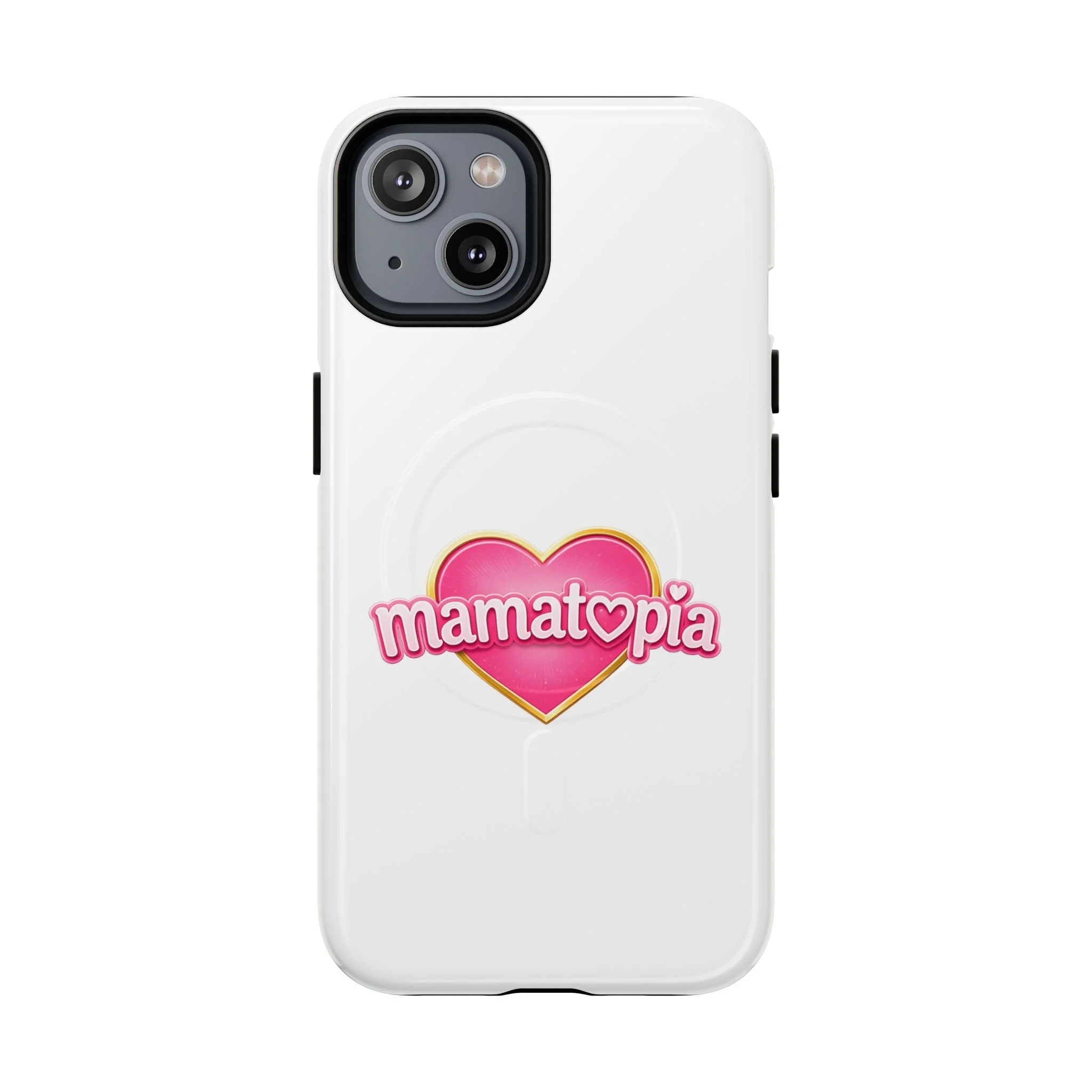 Momtopia Magnetic Phone Case — Tough Protective iPhone Cover with Pink Heart Logo