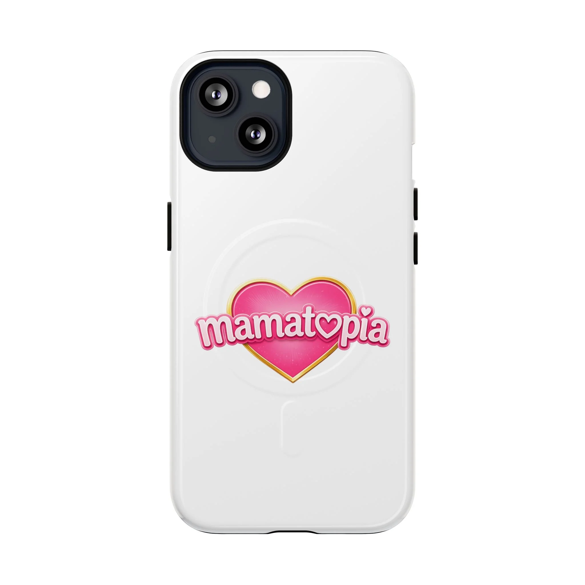 Momtopia Magnetic Phone Case — Tough Protective iPhone Cover with Pink Heart Logo