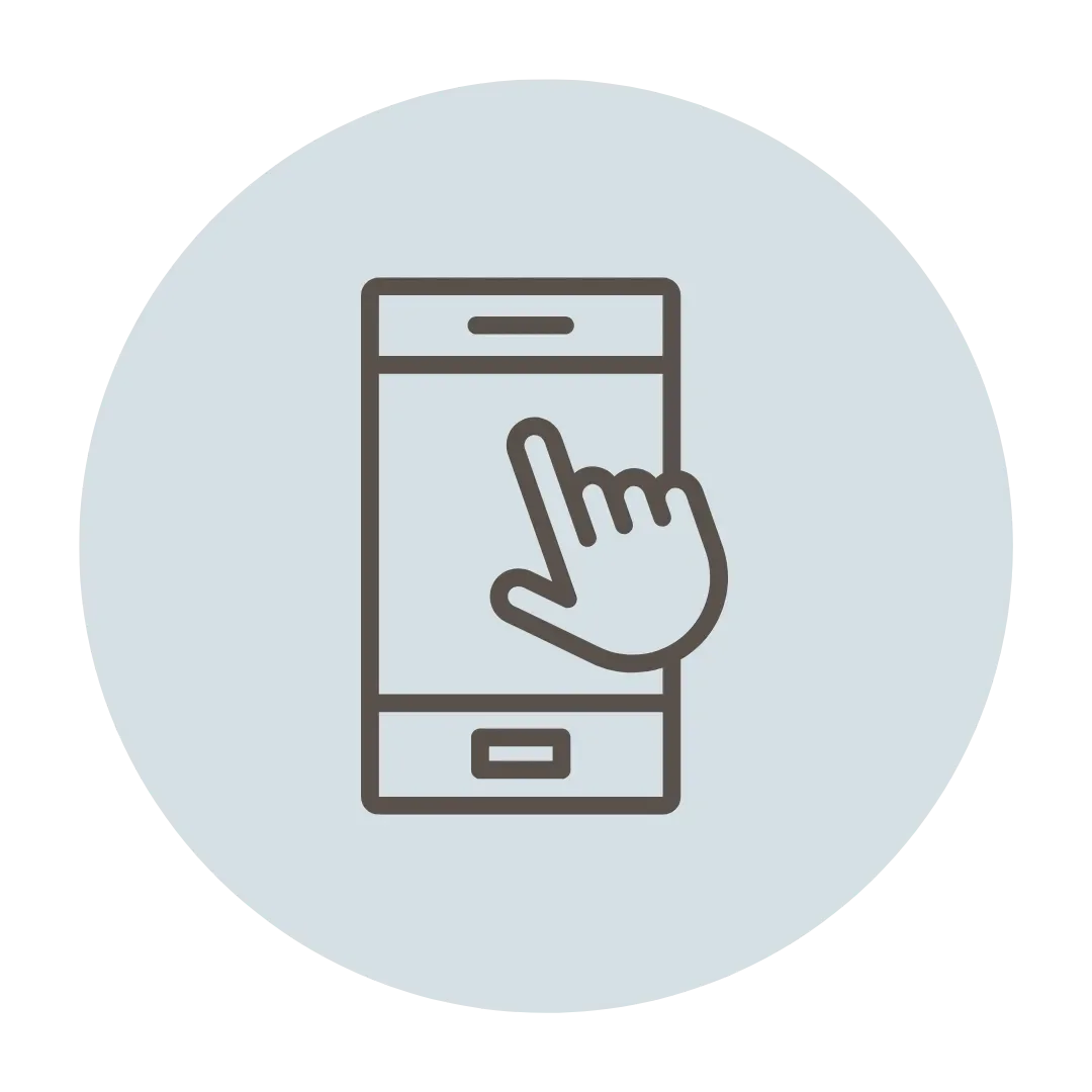 Illustration of a smartphone with a hand tapping the screen