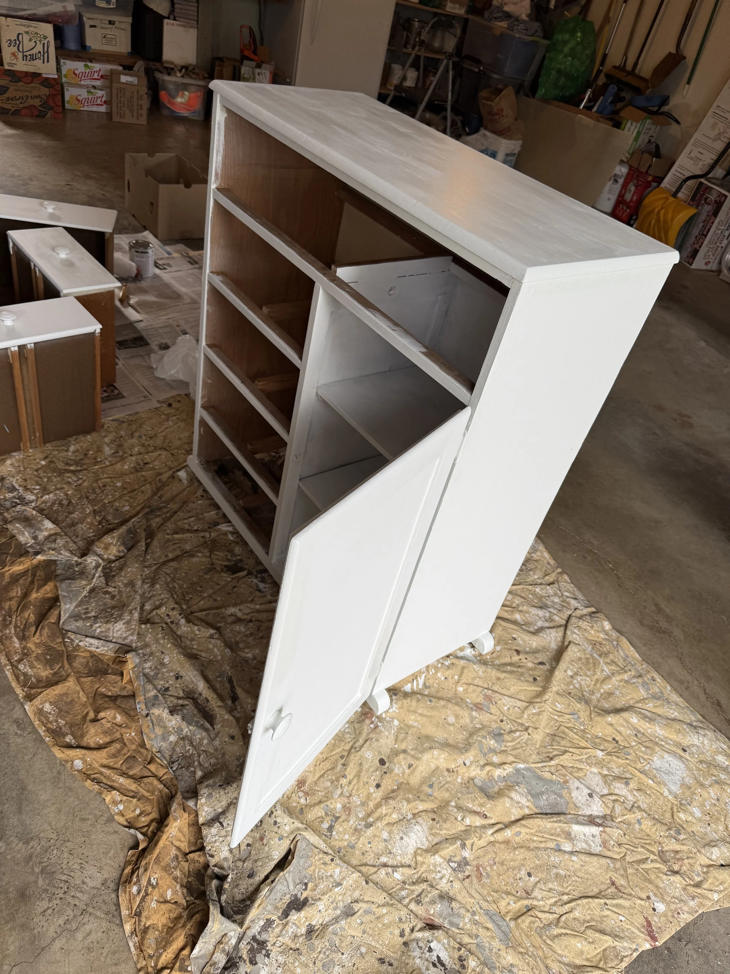 painted set of drawers with drawers out