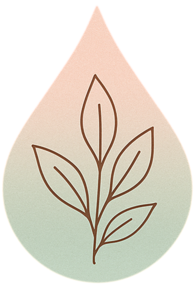 A refillable lotion or soap dispenser with a minimalist leaf design on the front, blending soft pastel colors.
