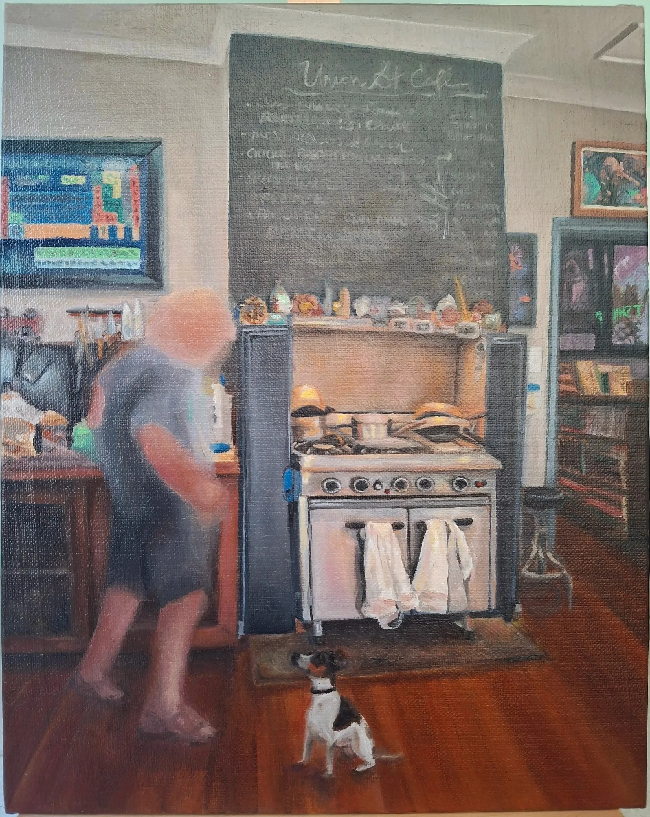 Union St Cafe - 2025, oil on board (A4)
