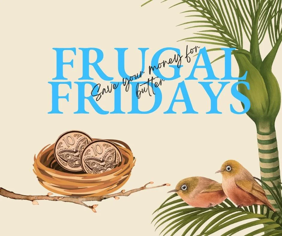 Design celebrating Black Friday and Cyber Monday with a basket of coins, birds, and tropical plants.
