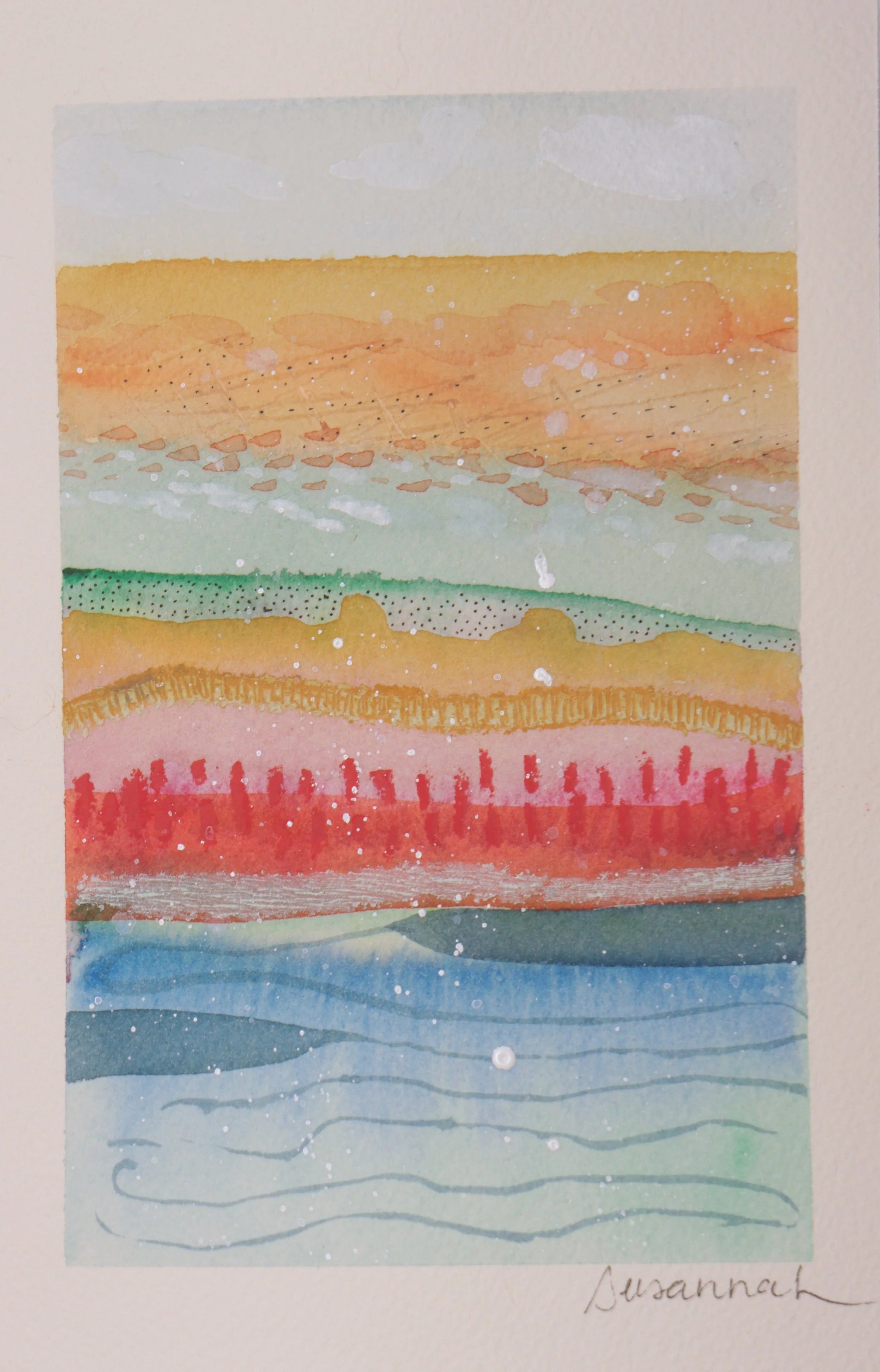 Golden Abstract 1 - 5x8,  $150,  Available