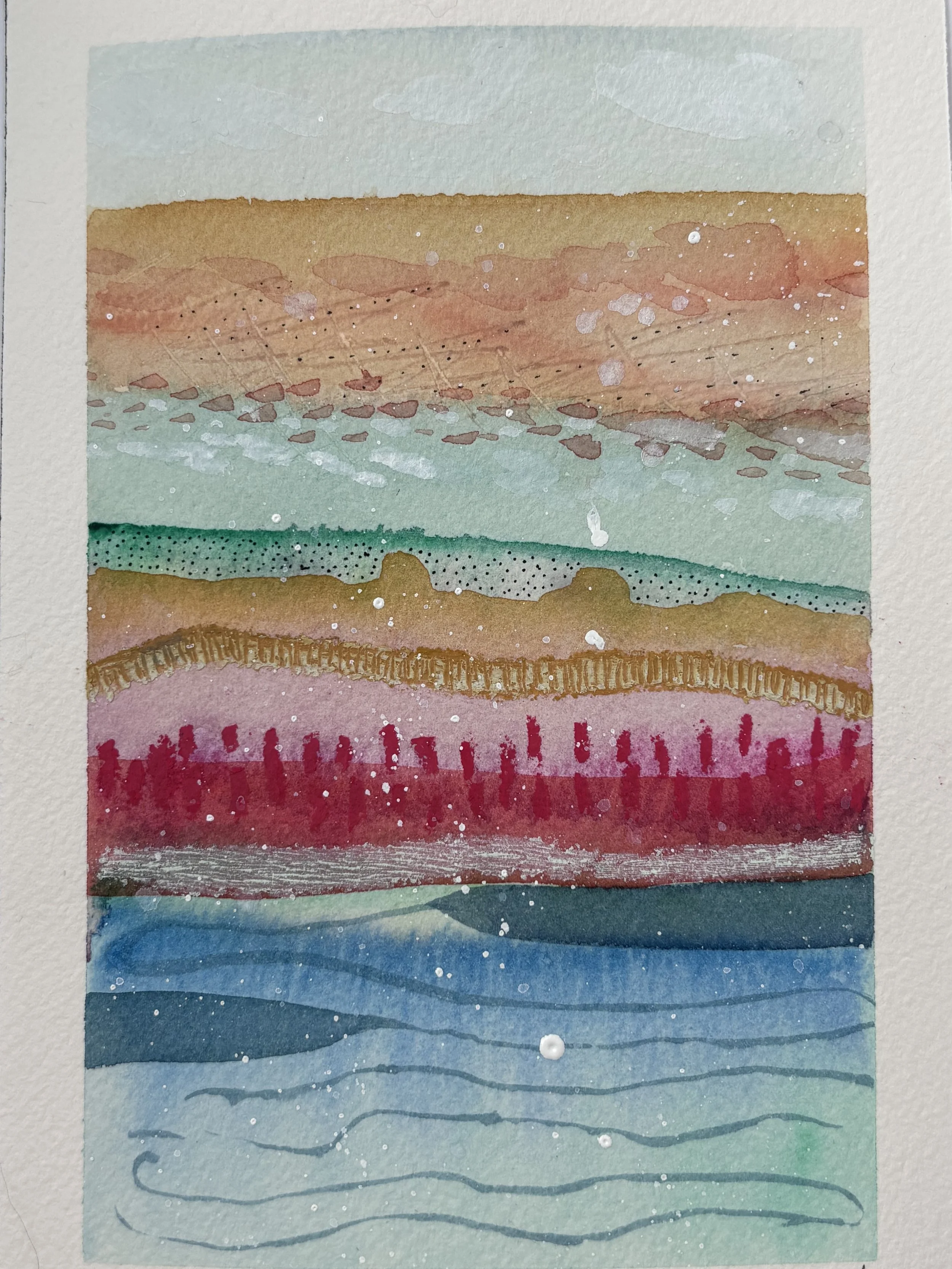 Golden Abstract #1 - 5x8,  $150,  Available