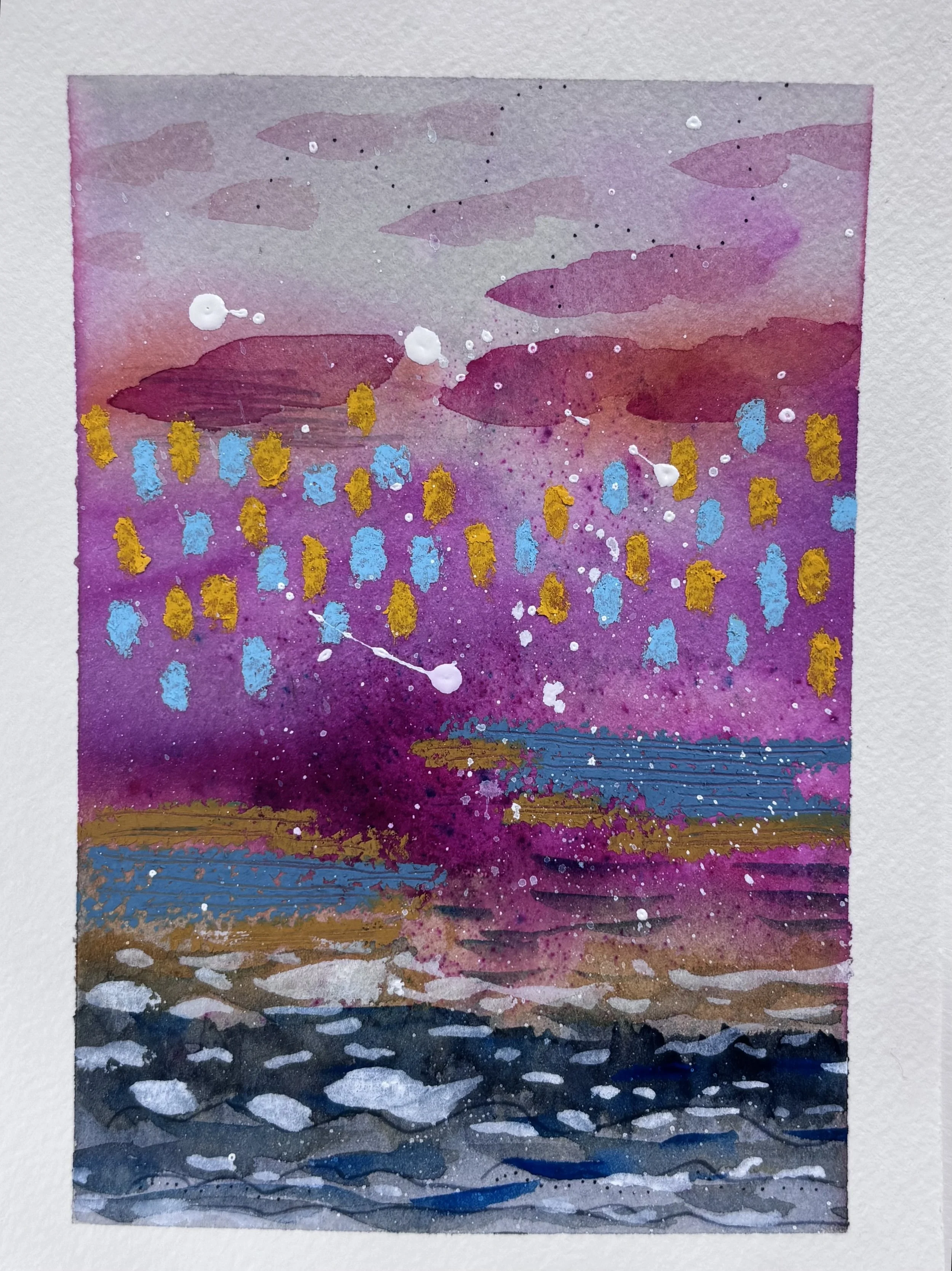 Pink Abstract #1 - 5x8,  $150,  Sold