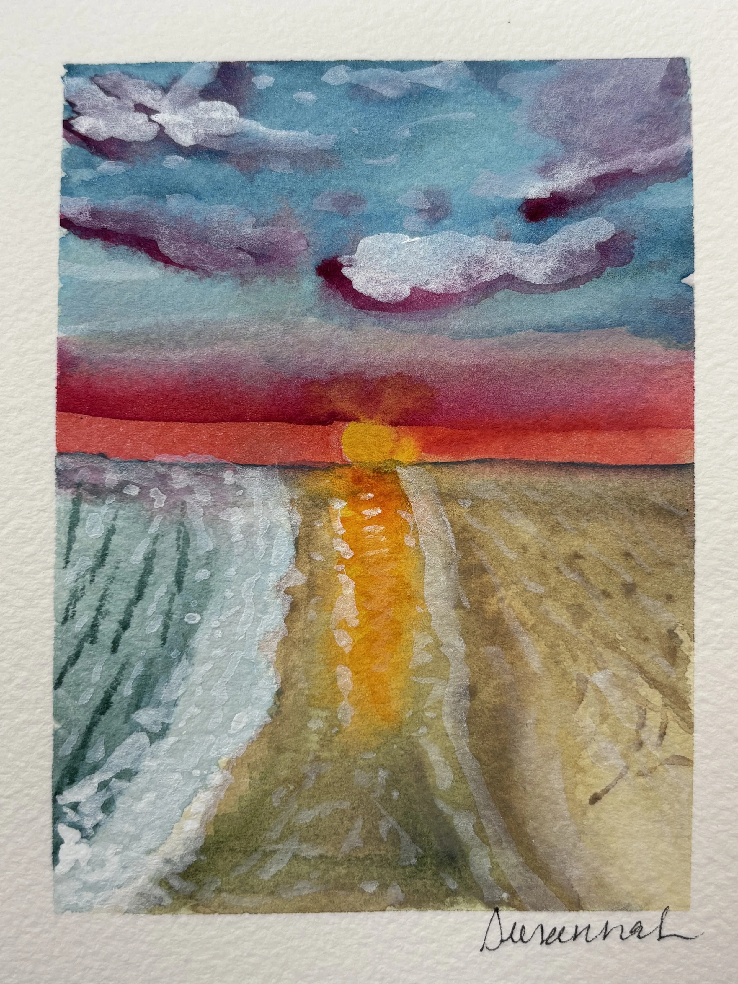 Ocean Fire Sky - 4x5,  $125,  Available