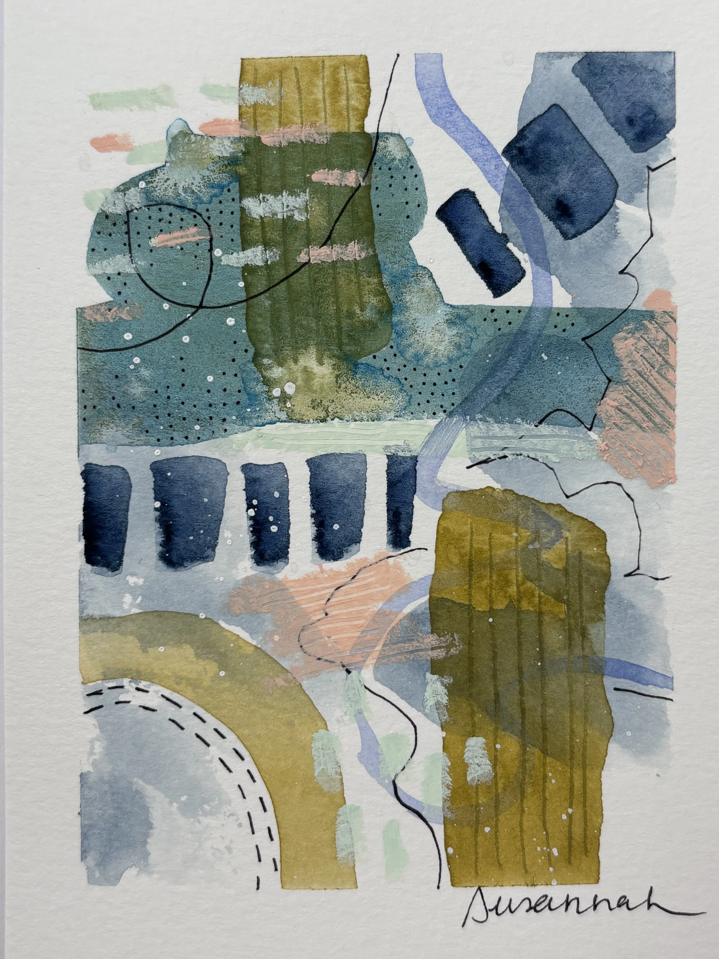 Blue Abstract #1 - 4x6,  $125,  Available