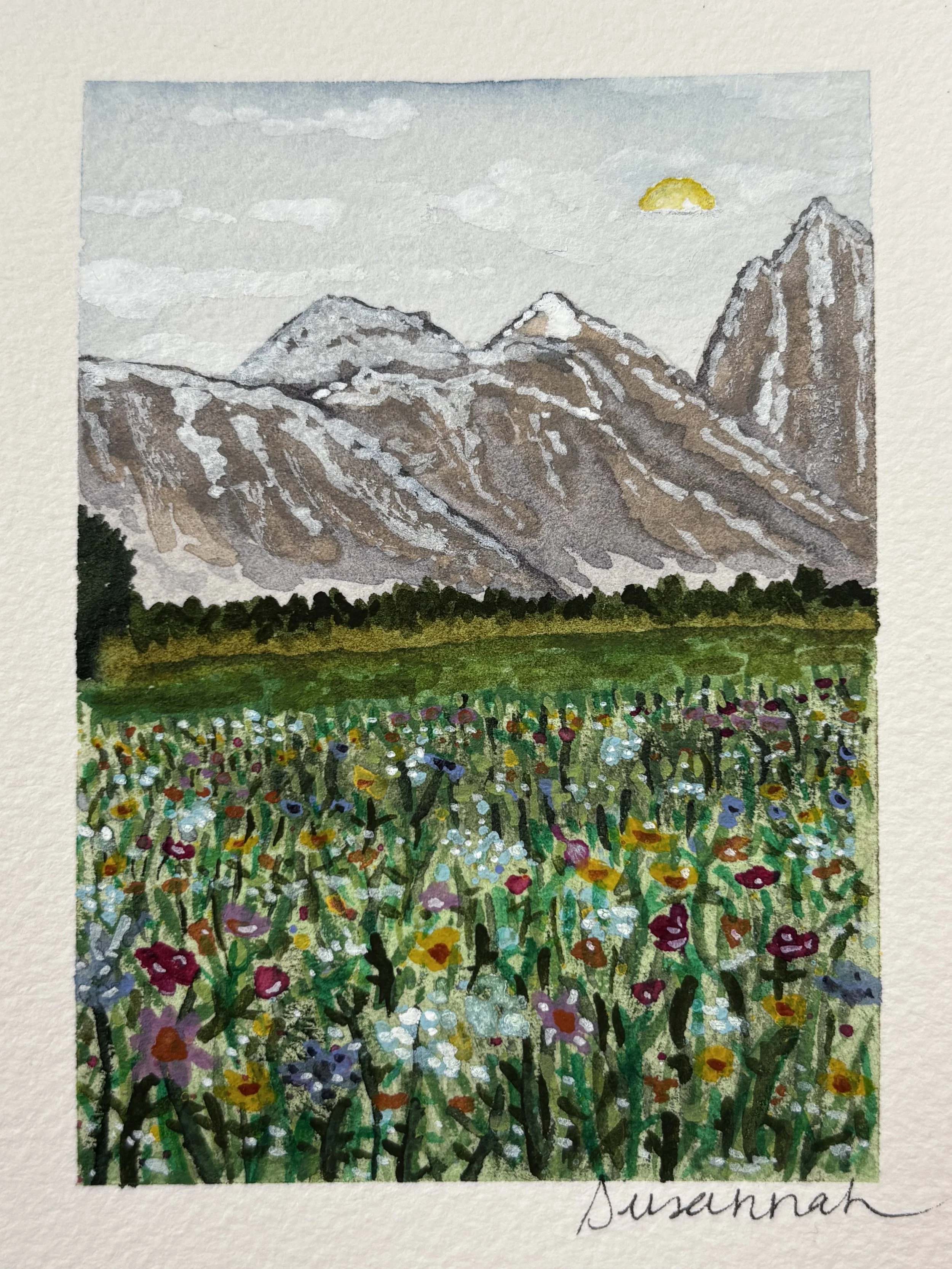 Wildflower Mountain - 4x5,  $125,  Available