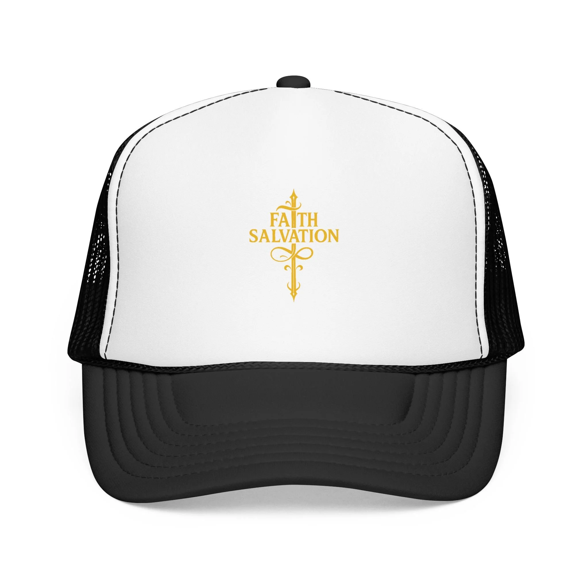Faith & Salvation Cross Foam Trucker Hat | Christian Symbol Religious Hat