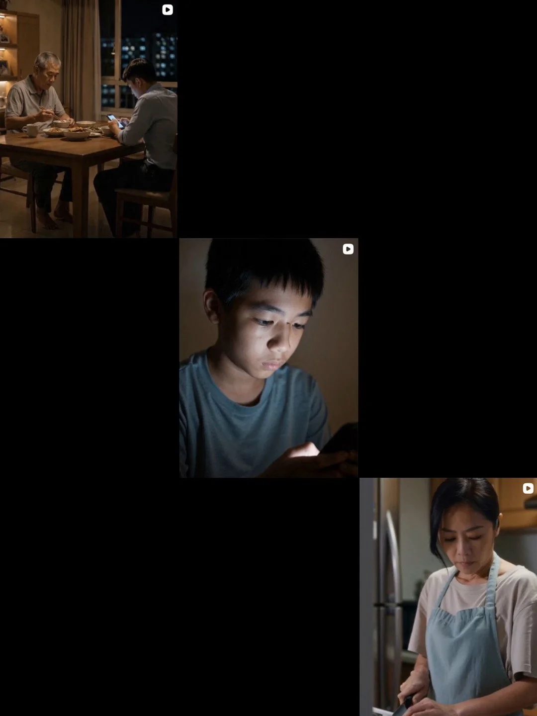 AI videos 
#3【父母篇】
#2【亲子篇】
#1【夫妻篇】 
同一个家，不同的世界

@goodhousegoodaura

#ai #video social