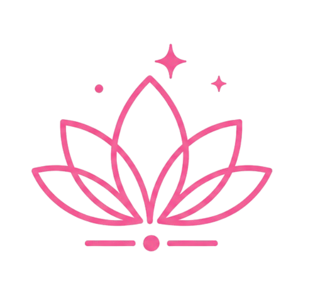 Pink jewelry pendant in the shape of a lotus flower with a star above it.