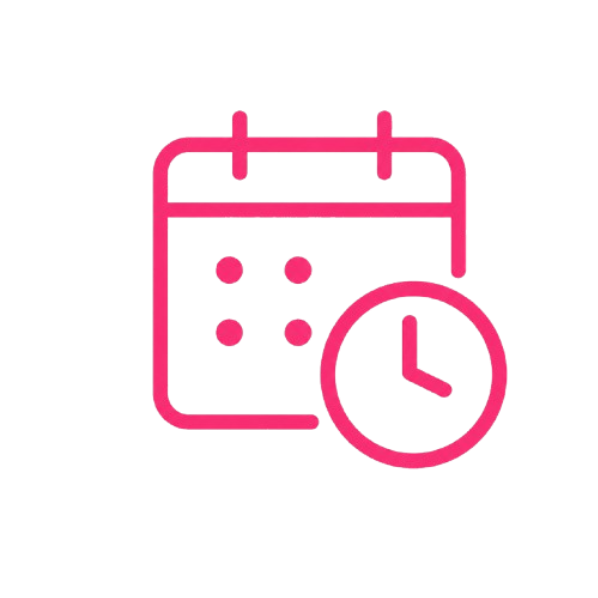Calendar with a clock overlay, indicating scheduling or time management