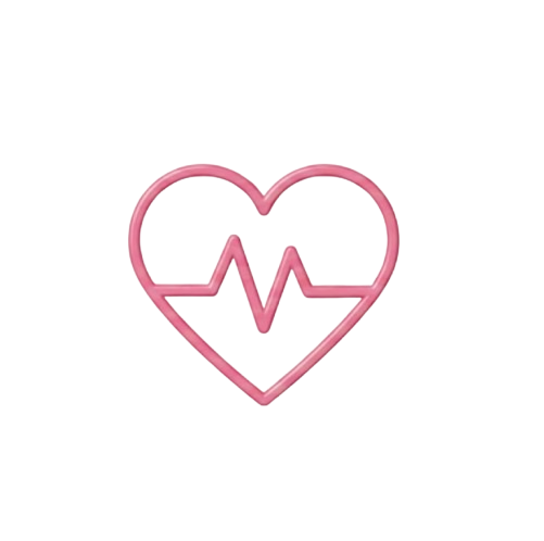 A neon heart with a heartbeat line inside, divided into four colorful sections: yellow, green, pink, and purple.