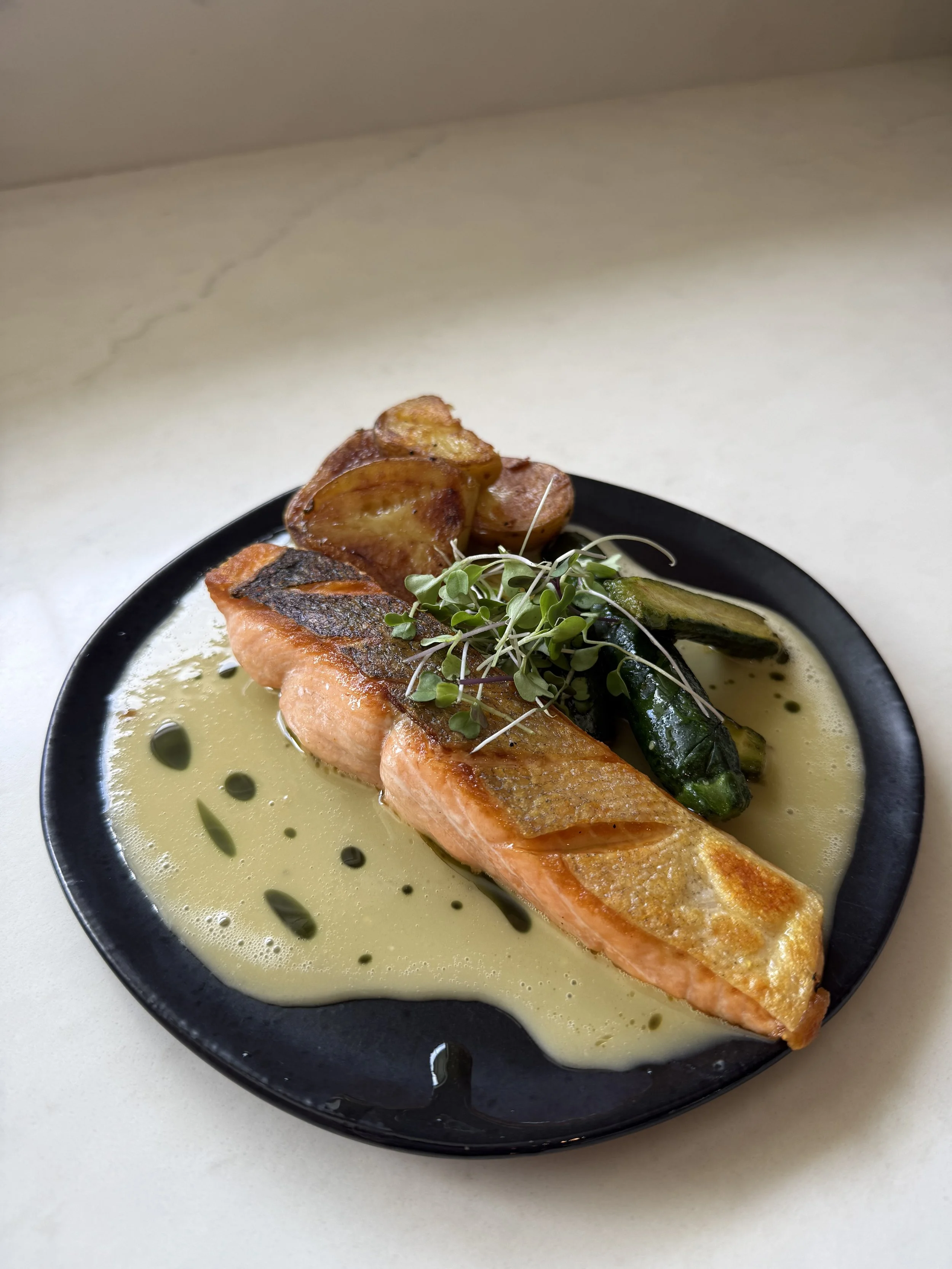 Seared Salmon w/ Lemon Buerre Blanc