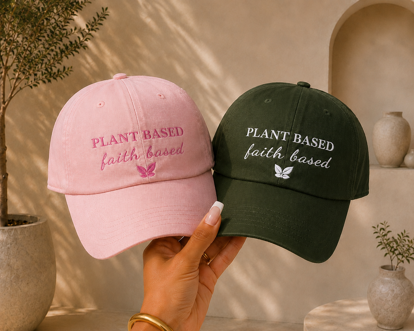 Plant Based, Faith Based Baseball Caps