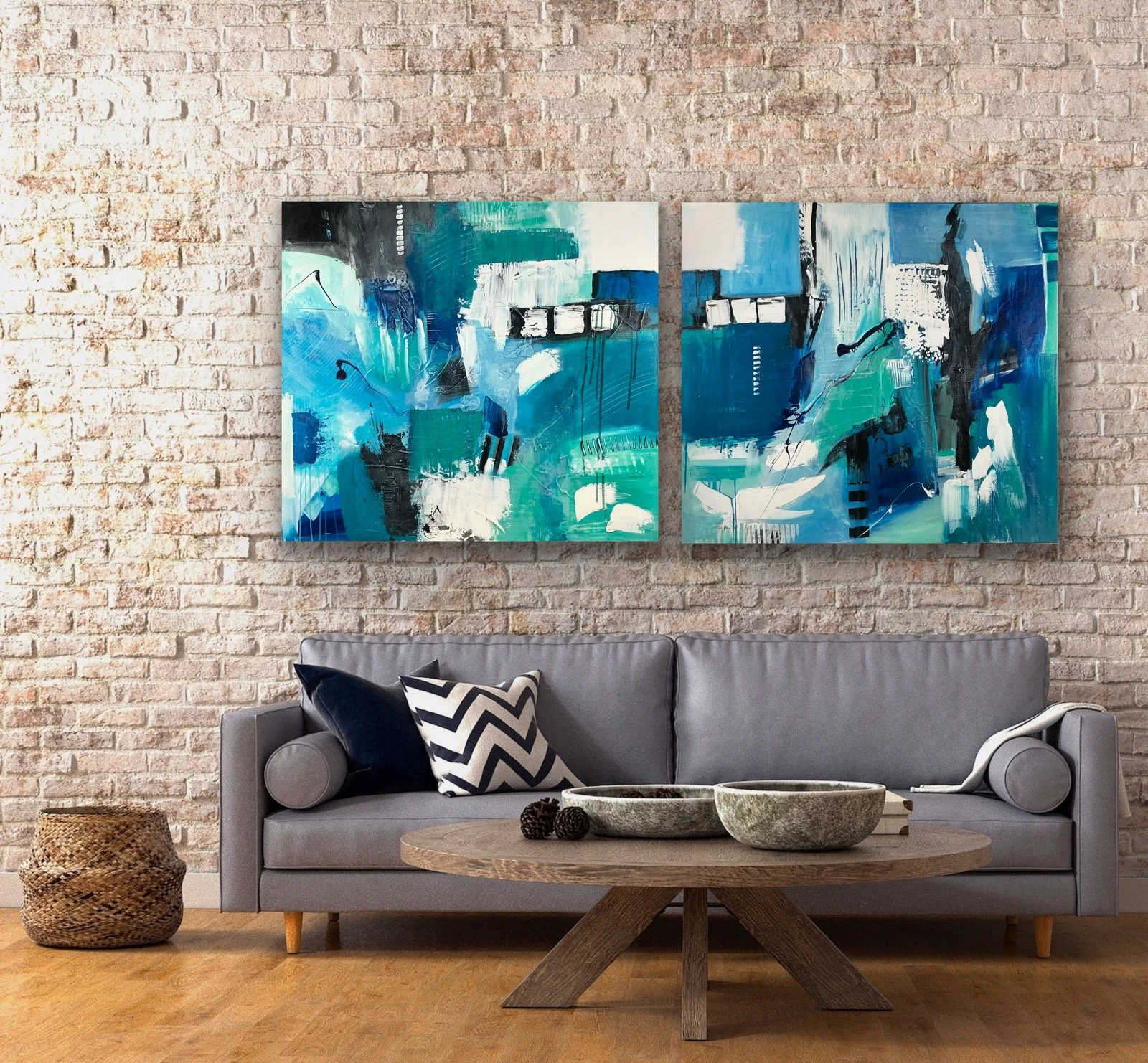 Fragments of the Coast Original Abstract Artwork 1 & 2 Jules Topaz.JPG