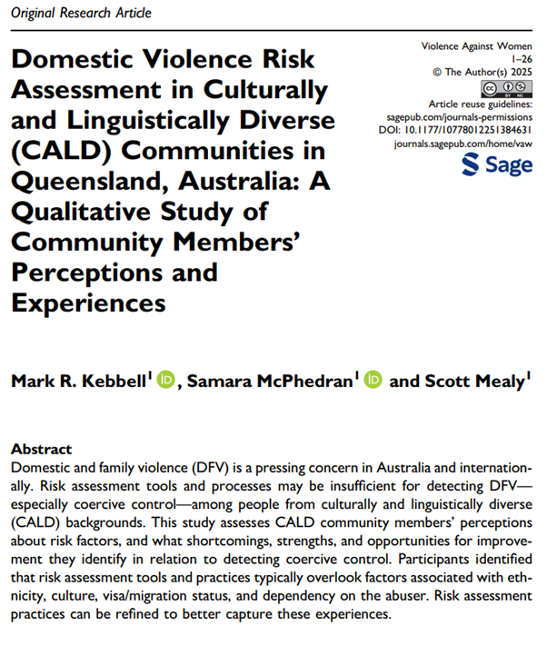 Domestic Violence Risk Assessment in CALD Communities 