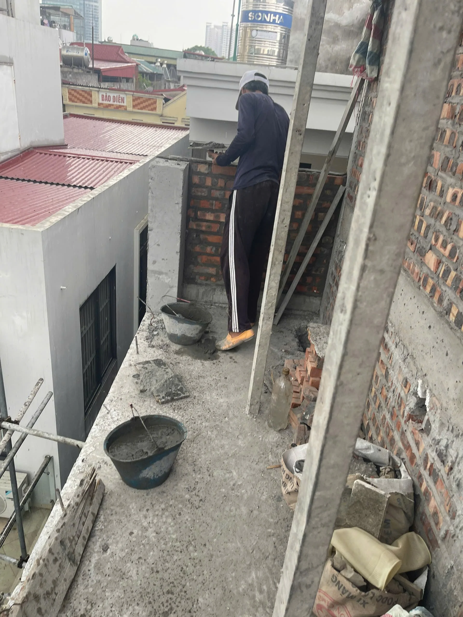 Ảnh thi công thực tế công trình Cầu Giấy - Xây trát hoàn thiện
