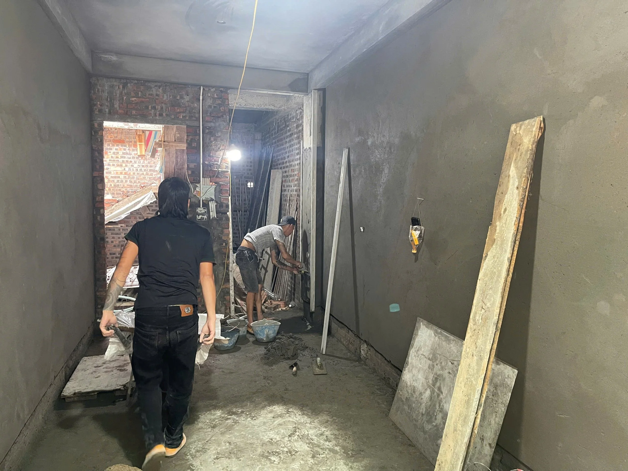 Ảnh thi công thực tế công trình Cầu Giấy - Xây trát hoàn thiện