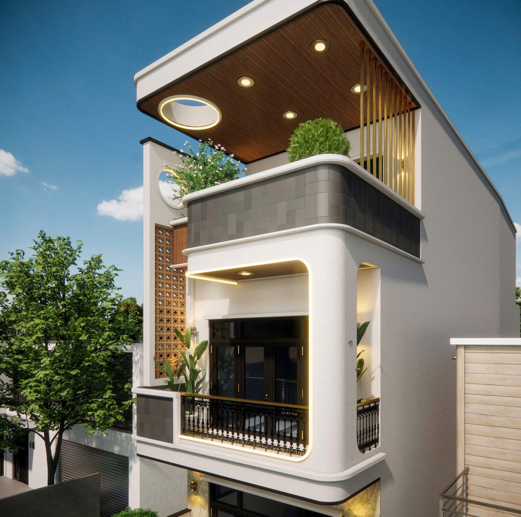 Nhà phố 3 tầng hiện đại - Thái Bình
