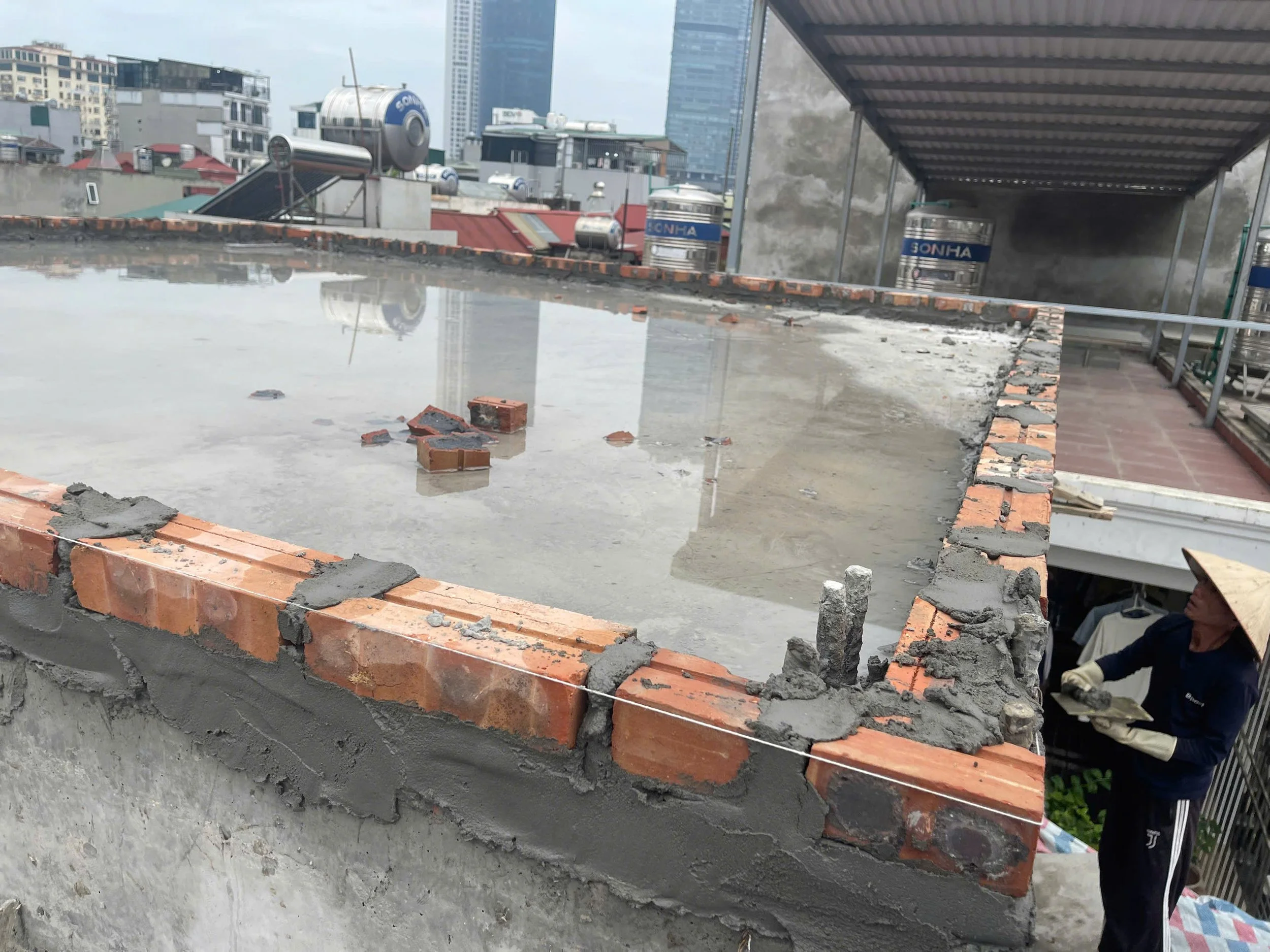 Ảnh thi công thực tế công trình Cầu Giấy - Xây trát hoàn thiện
