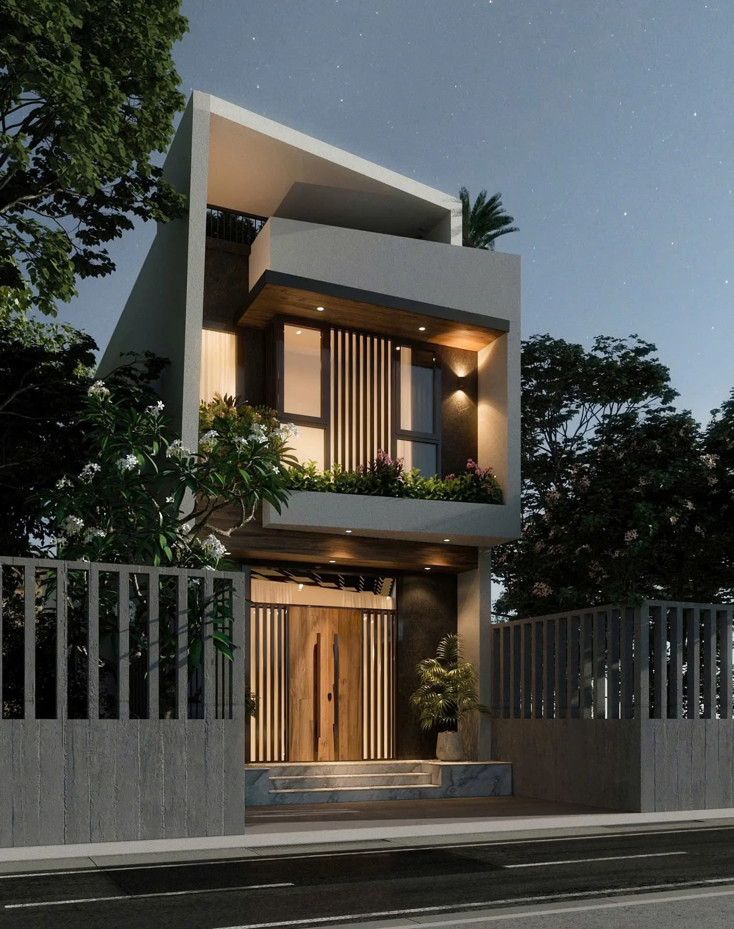 Phối cảnh thiết kế nhà phố Hà Đông