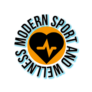 Logo with a heart and electrocardiogram line inside it, surrounded by the text 'Modern Sport and Wellness' in a circular arrangement.