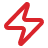 A red abstract shape on a black background.
