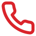 Red telephone receiver icon