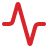 Red electrocardiogram line on a black background.