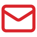 A red envelope icon with a white interior and a red flap.