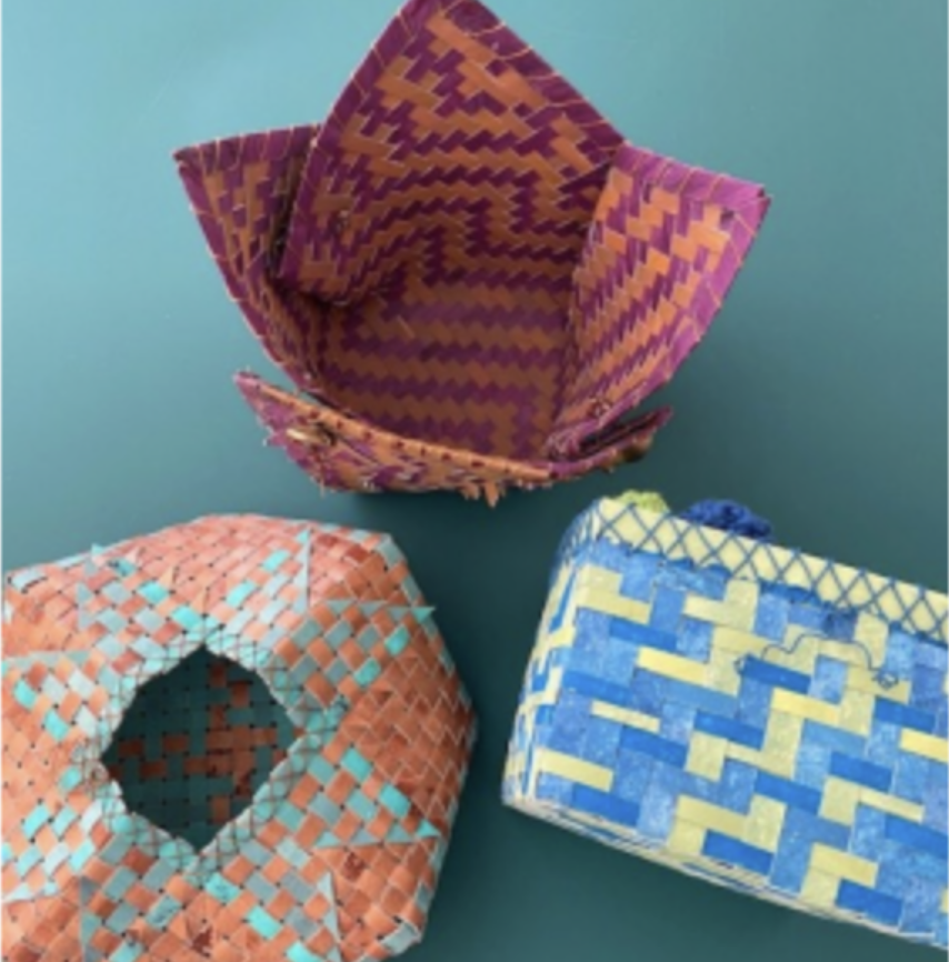 Painted Paper Basket