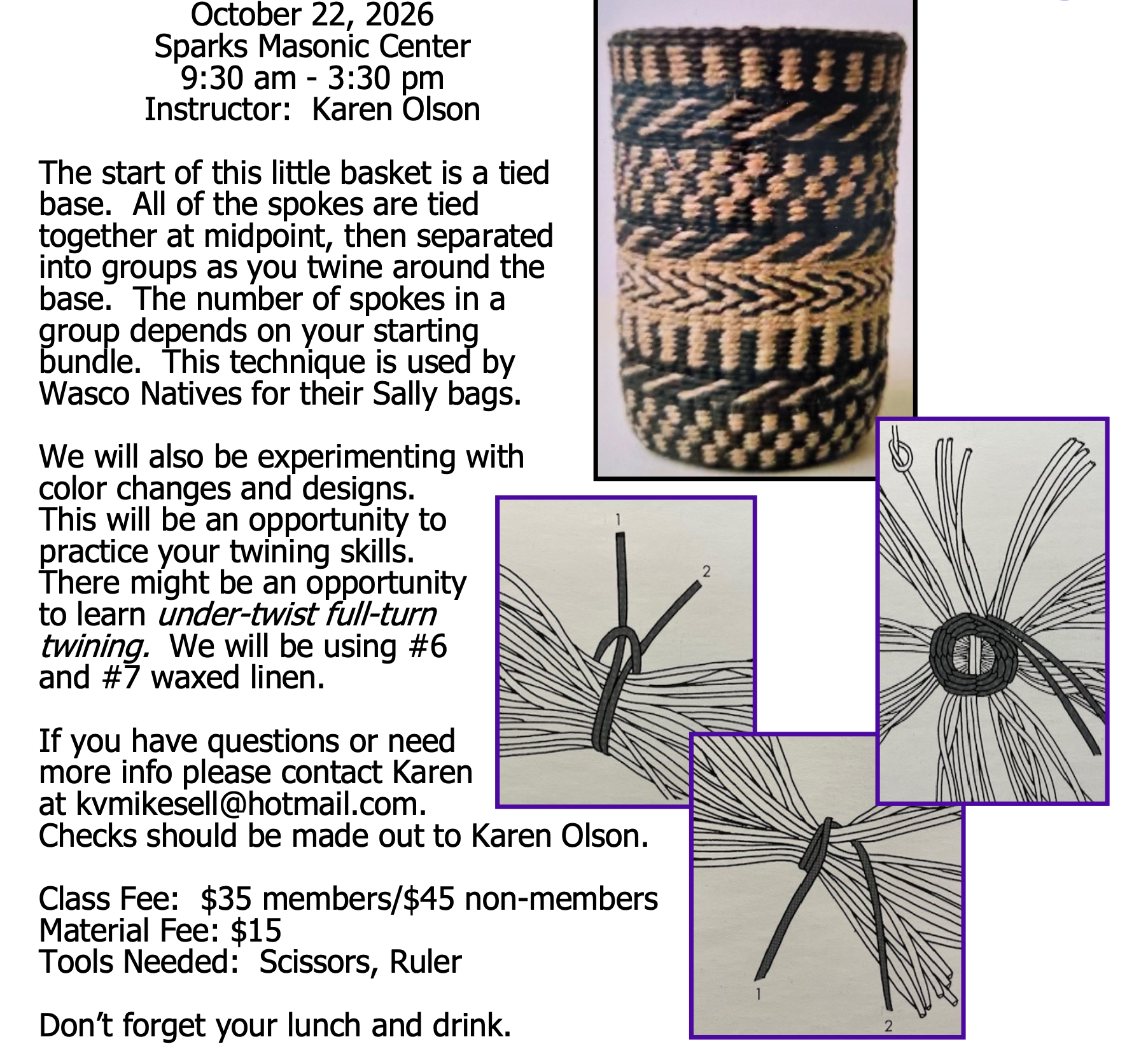Waxed Linen Basket Workshop
