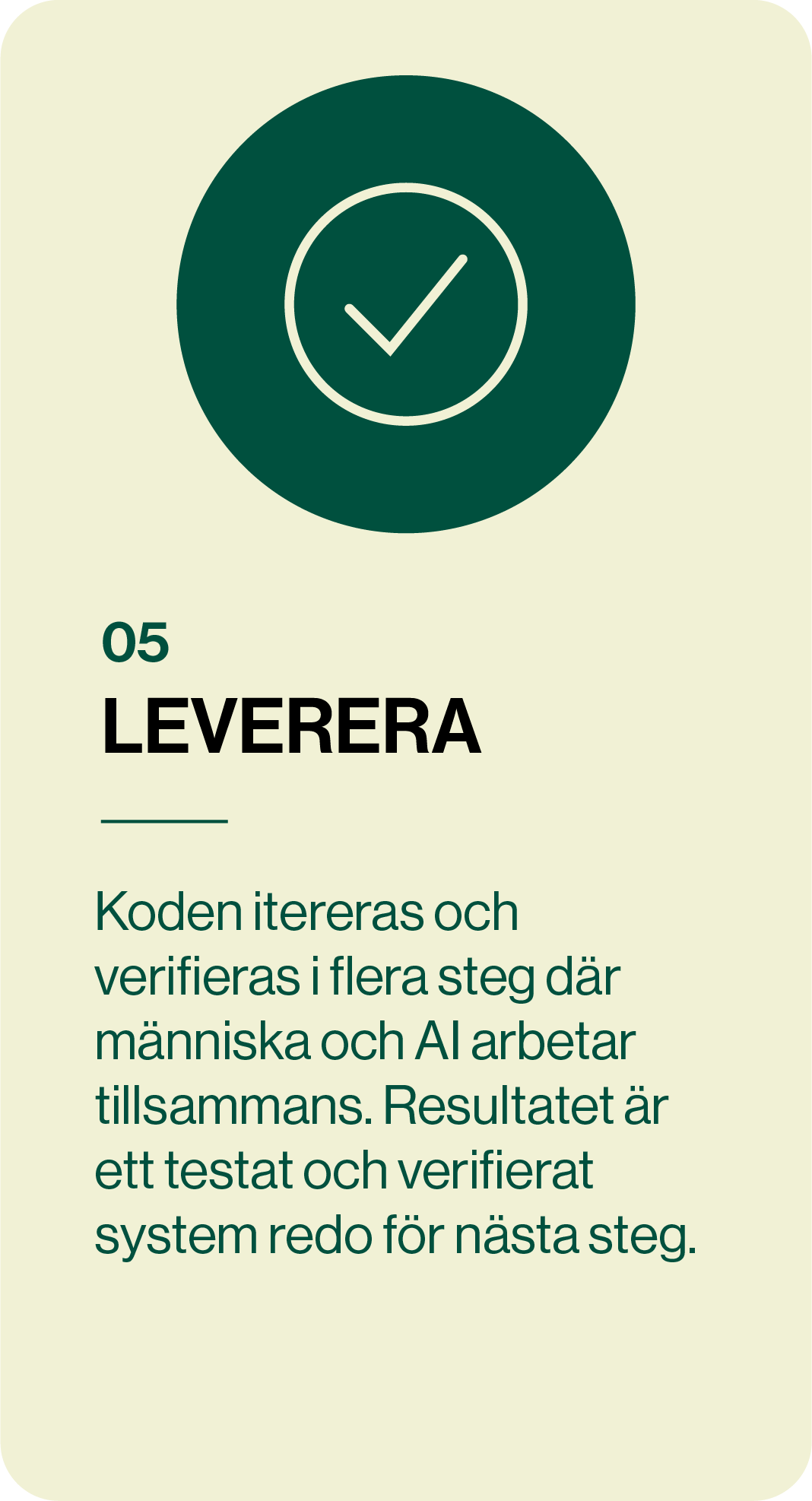 Resultat, ett testat och verifierat system