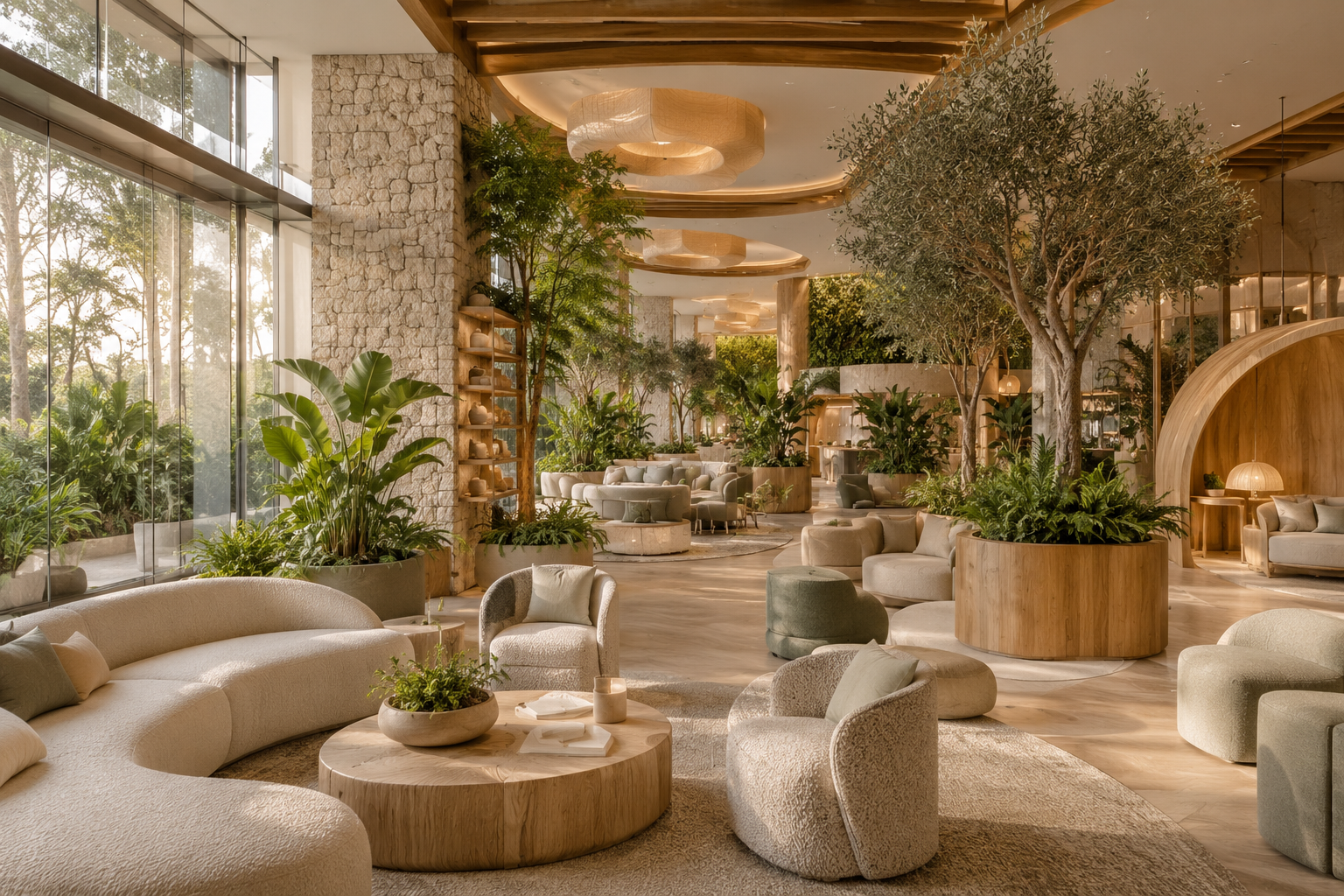 Wellness lounge designed to promote relaxation, stress reduction, and well-being for healthcare, corporate, and community environments.