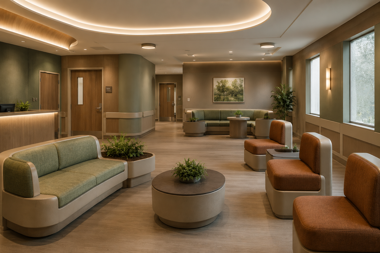 Behavioral health interior designed to promote comfort, safety, healing, and positive therapeutic experiences.